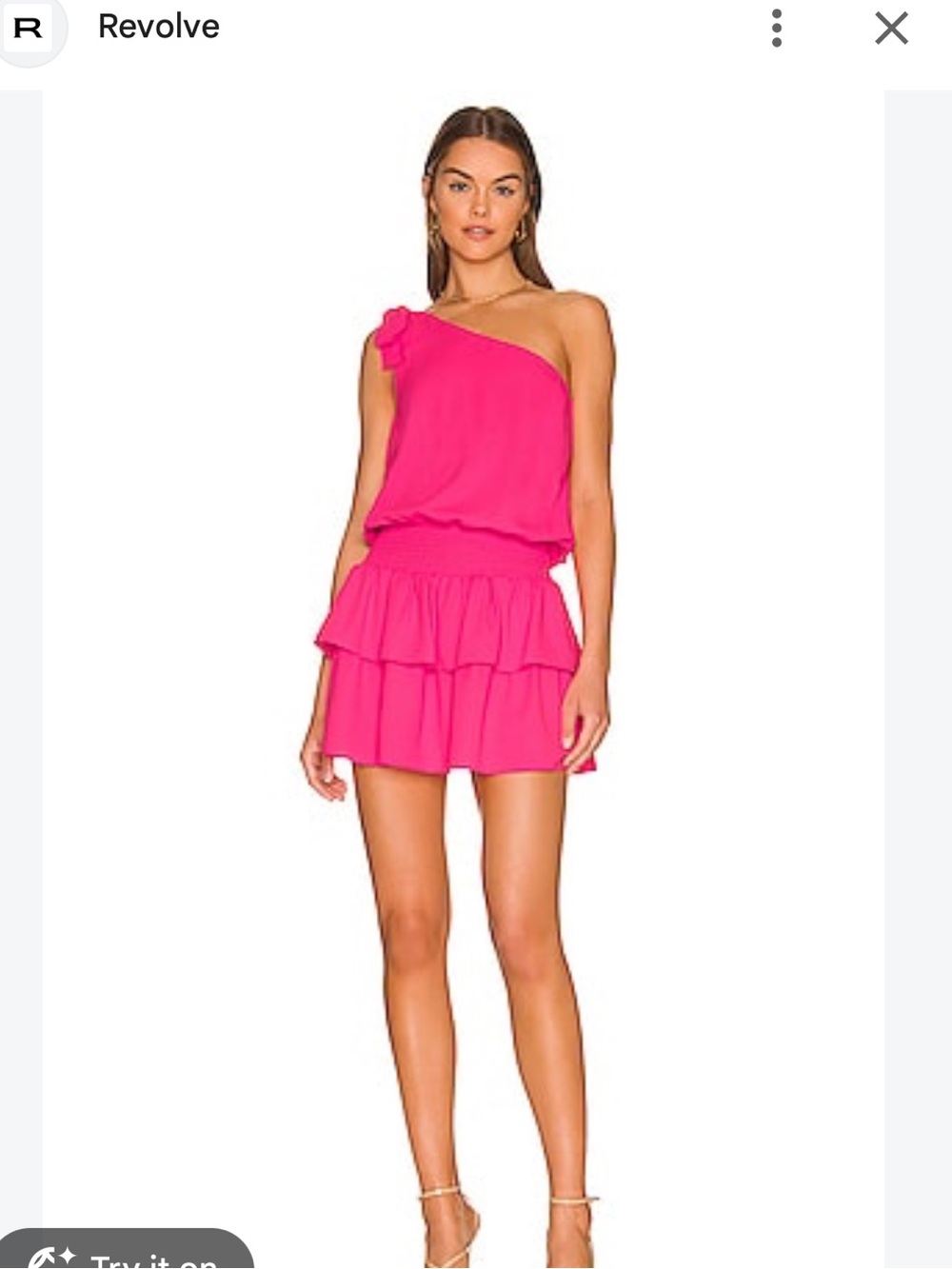 Amanda Uprichard McKinley Hibiscus Pink One Shoulder Ruffle Dress